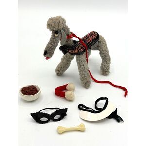 Vintage 1960s Barbie Dog-n-Duds Gray Standard Poodle with Accessories
